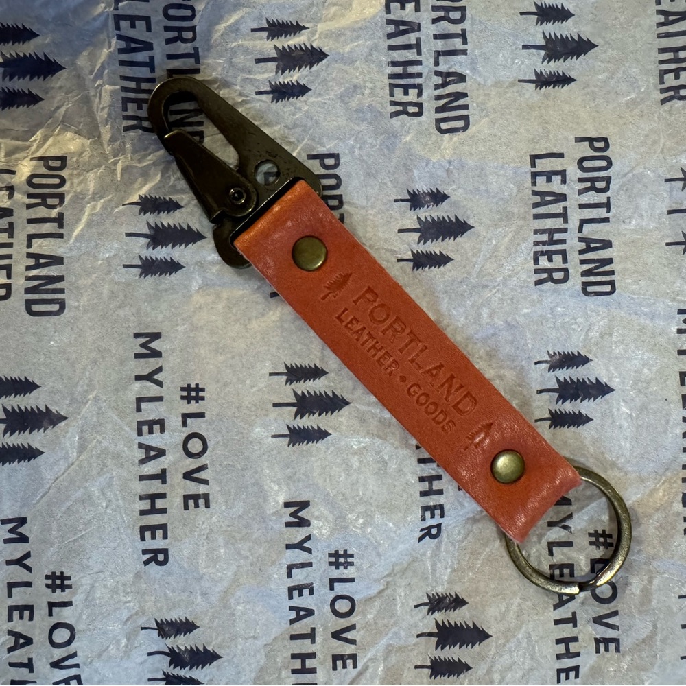 Portland Leather Keychain with Metal Hardware